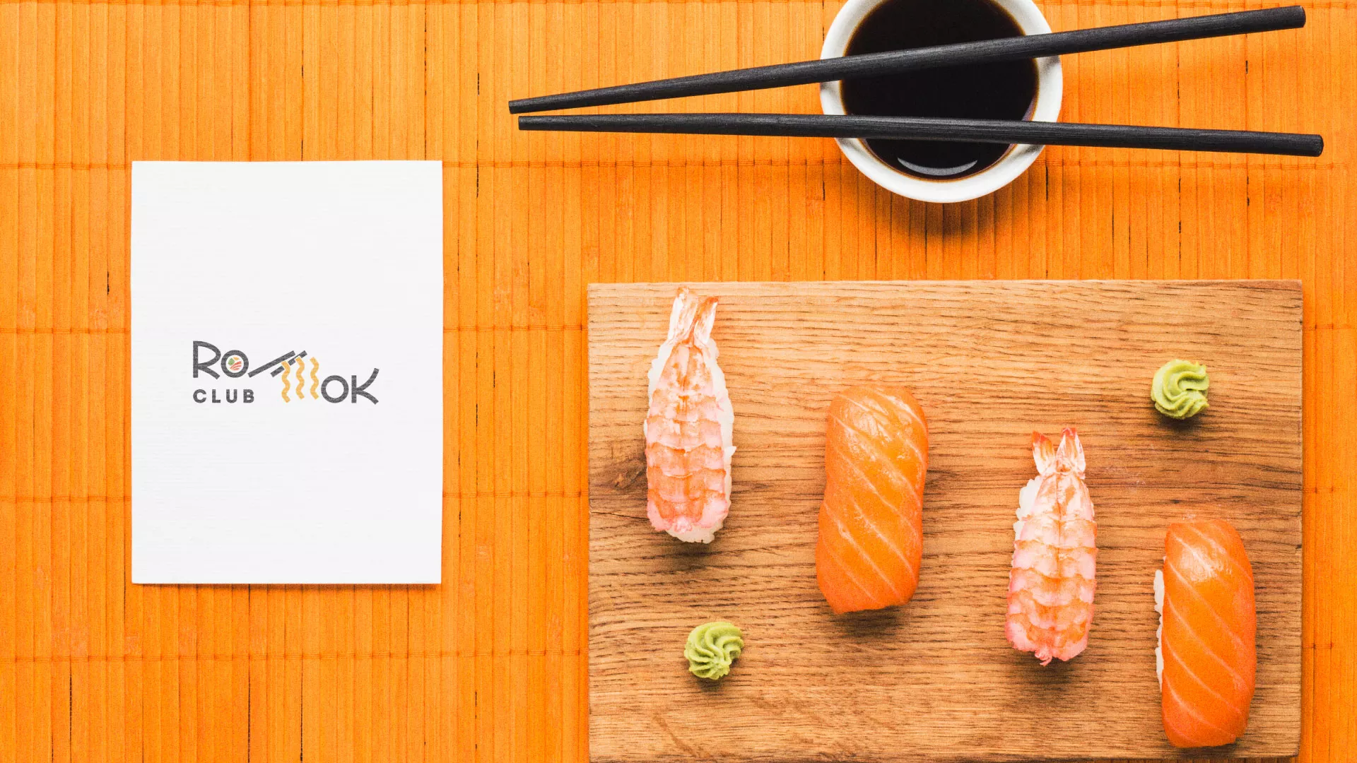 Создание логотипа суши-бара «Roll Wok Club» в Обнинске